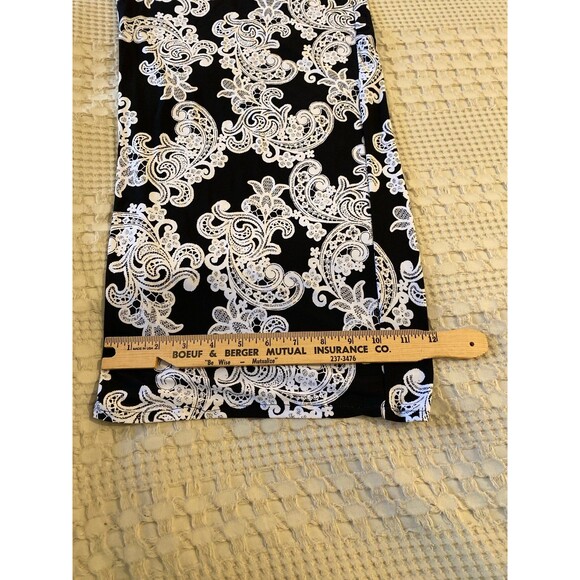 INC Palazzo Wide Legged Cropped Ankle Pants Size XL Black White Paisley Stretchy - Picture 11 of 11
